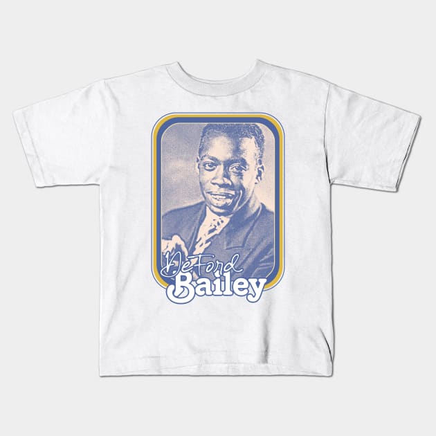 DeFord Bailey / Retro Style Country Artist Fan Design Kids T-Shirt by DankFutura